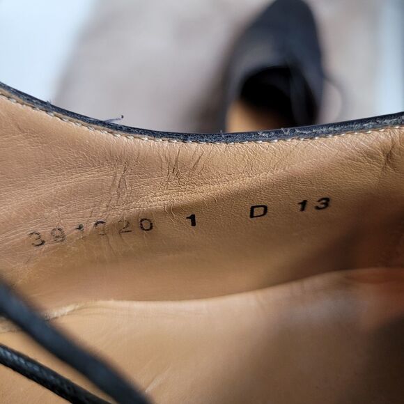 Santoni Semi Brogue Black Mens Oxford Shoes Size 13 - Picture 9 of 11